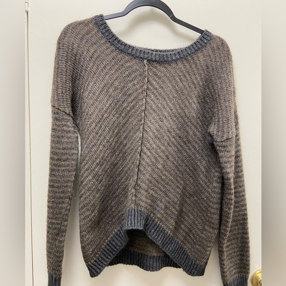 LineaMaglia sweater Size large Italy made wool & alpaca striped sweater - Picture 1 of 5